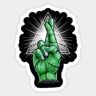 Zombie Fingers Crossed Sticker